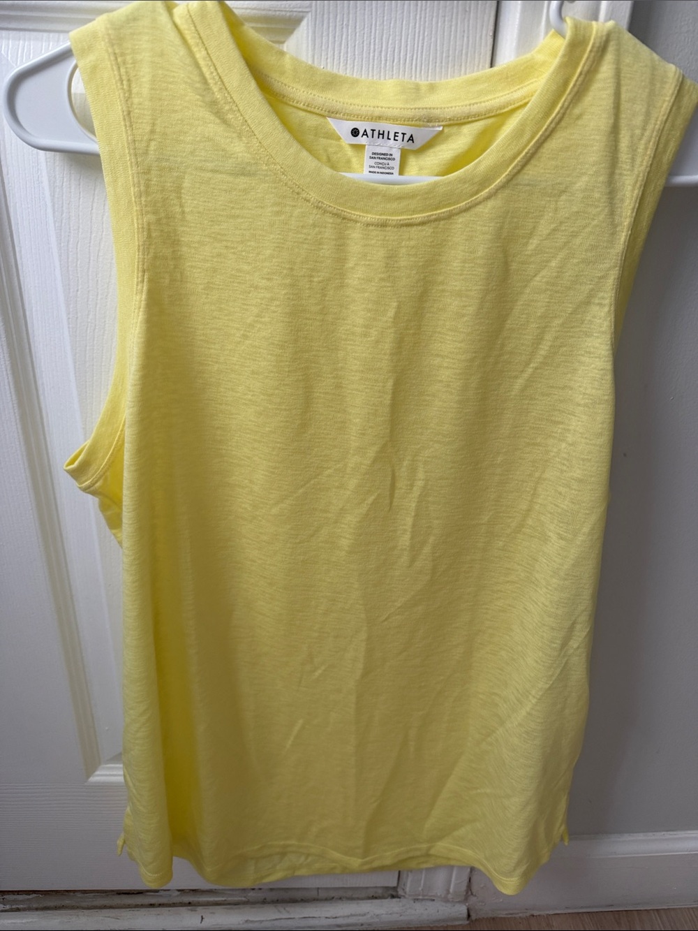 Athleta Light Yellow Sleeveless Tank Top